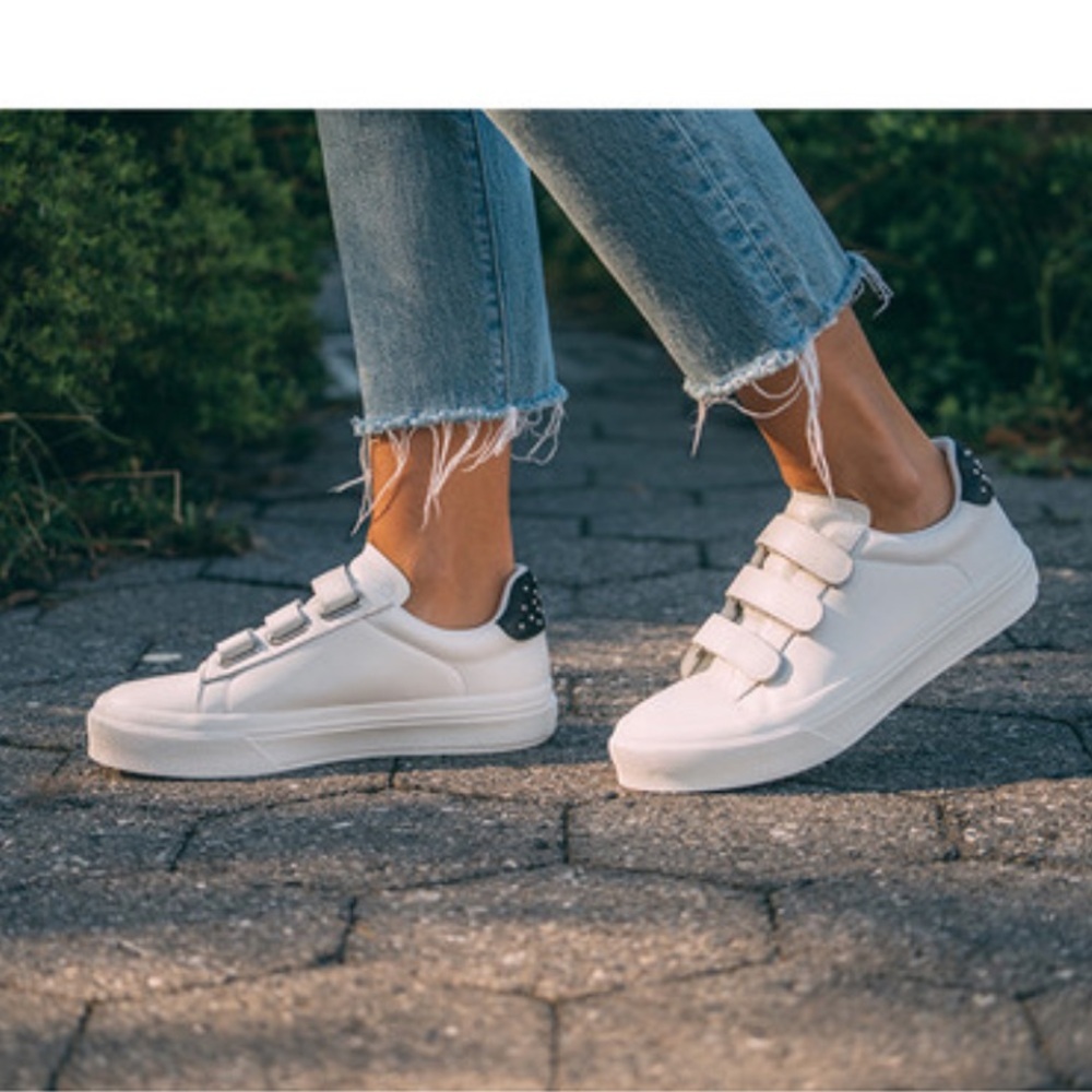 J / Slides GENNIE White Leather - Picture 2 of 10